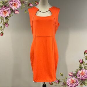 Jennifer Lopez coral color sleeveless knee length Dress size 14